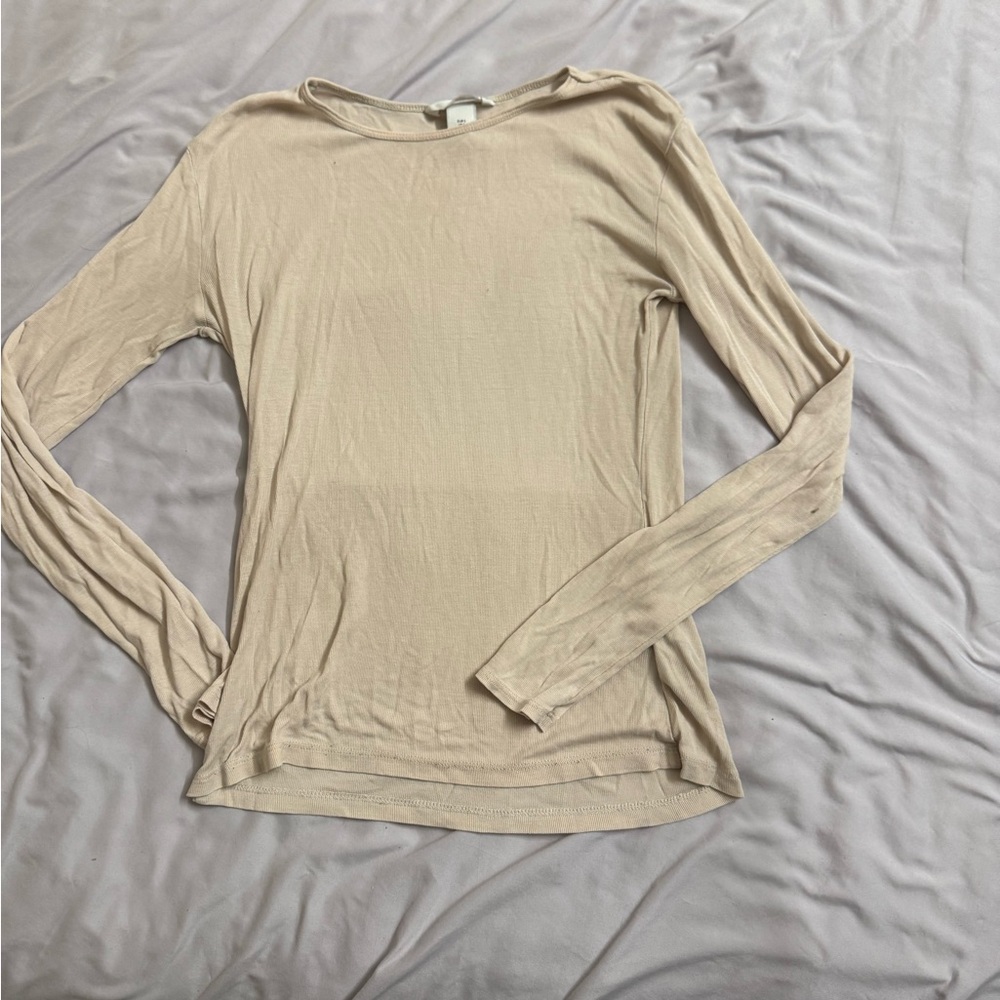 H&M Beige Long Sleeve Top